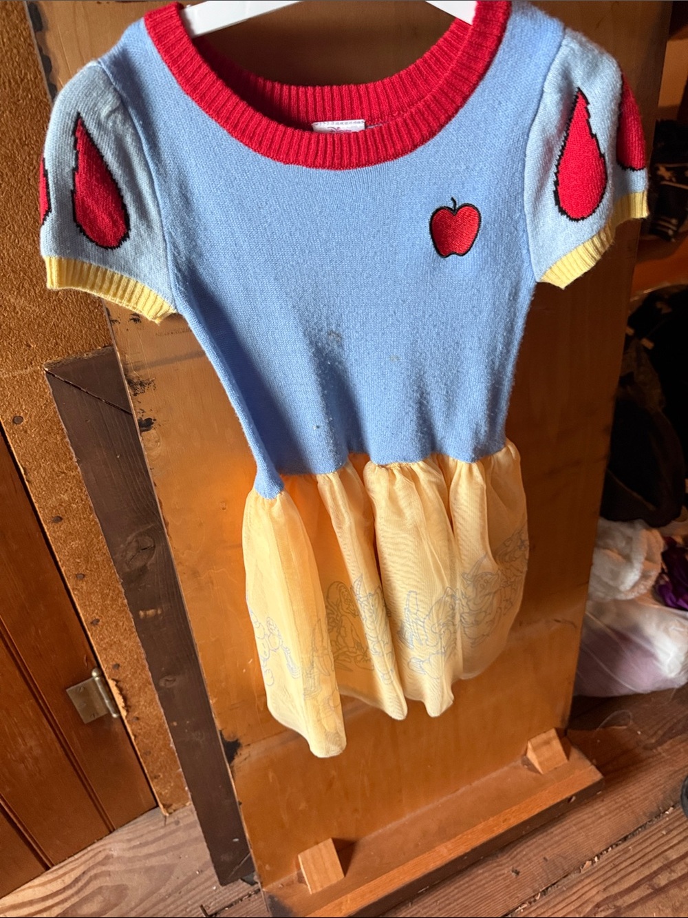 Disney Snow WhiteBlue & Yellow Apple Patch Knit Dress
